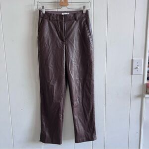 Babaton Aritzia Women's  Faux Vegan Leather Straight Pants